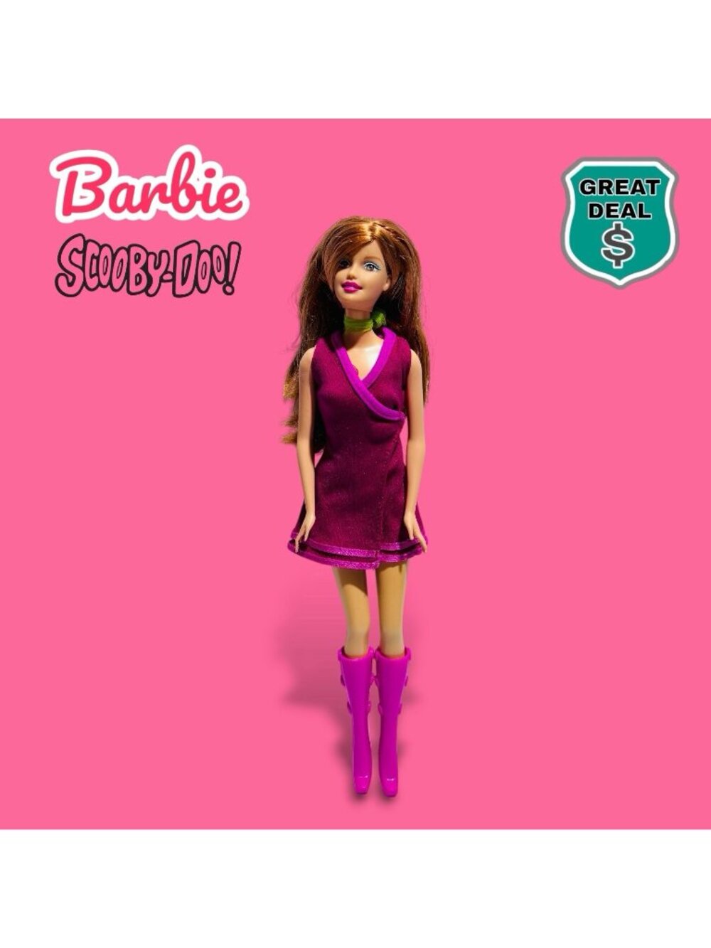 Vintage Mattel 2001 Barbie as Daphne from Scooby-Doo Collection Doll, No Box.